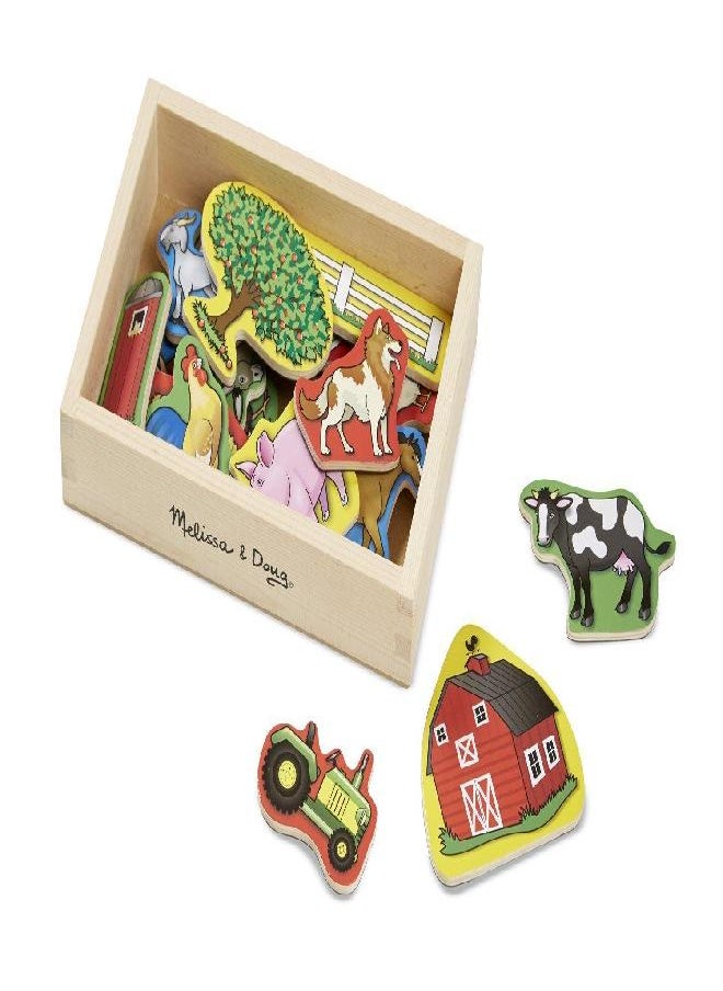 Melissa & Doug Farm Wooden 20 Magnets-in-a-Box Gift Set + Free Scratch Art Mini-Pad Bundle [92791]