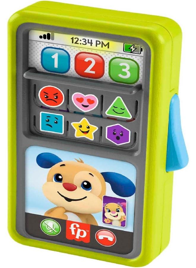 Fisher-Price Laugh & Learn Baby & Toddler Toy 2-In-1 Slide To Learn Smartphone With Lights & Music For Ages 9+ Months