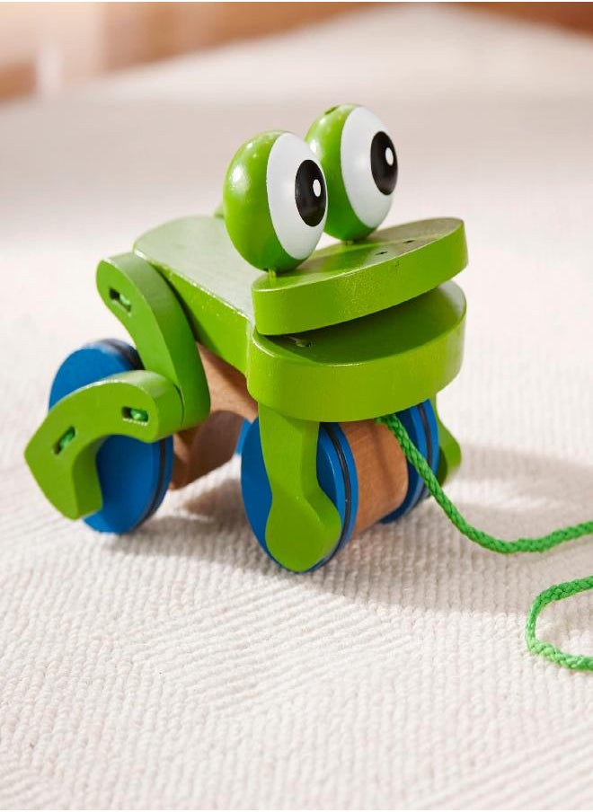 Melissa & Doug First Play Frolicking Frog Wooden Pull Toy - Developmental Duck Pull Toy For Toddlers Ages 1+