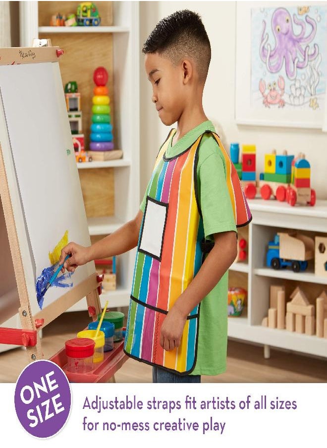 Melissa & Doug Art Essentials Artist Smock - One Size Fits All - Artist Painting Apron With Pockets, Art Smock For Toddlers And Kids