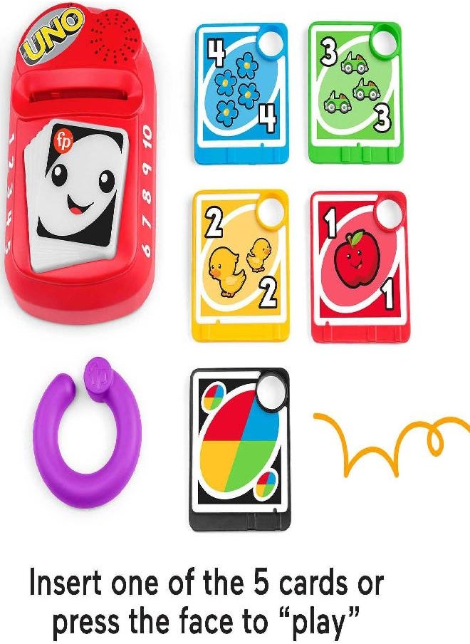 Fisher-Price Laugh & Learn Baby & Toddler Toy Counting And Colors Uno With Educational Music & Lights For Ages 6+ Months