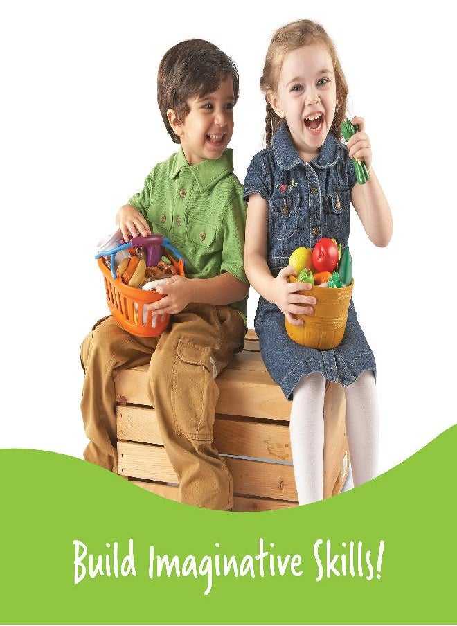 Learning Resources New Sprouts Deluxe Market Set - 32 Pieces, Ages 18+ months Pretend Play Food for Toddlers, Preschool Learning Toys, Kitchen Play Toys for Kids