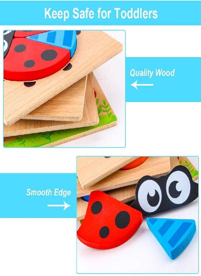 SKYFIELD Wooden Vehicle Puzzles for Toddlers 1 2 3 Years Old, Boys &Girls Educational Toys Gift with 4 Vehicle Patterns, Bright Vibrant Color Shapes, Customize Gift Box Ready(Vehicle)