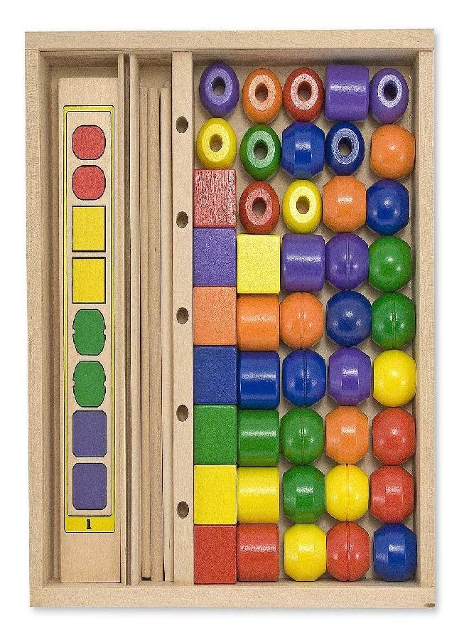 Melissa & Doug Bead Sequencing Set & 1 Scratch Art Mini-Pad Bundle (00570)