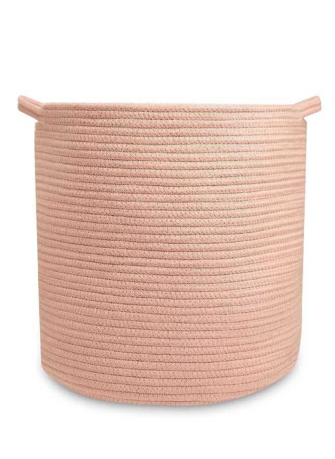 Natemia Rope Storage Basket- Nursery Bin and Toy Organizer (20”x20”x14”), Laundry Basket, Basket for Towels, Pillows and Blankets