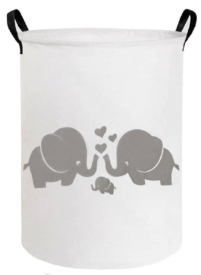 ESSME Baby Laundry Basket,Elephant Hamper，Baby Hamper For Nursery for Kids, Elephant Nursery Decor,Gift Baskets,Home Organizer (Love Elephant)