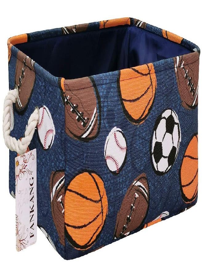 FANKANG Rectangular Laundry Basket Nursery Storage Fabric Storage Bin Storage Hamper,Book Bag,Gift Baskets(Navl-ball game)