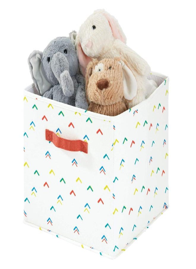 iDesign Arrow Fabric Storage Cube Bin, Medium Basket Container with Dual Side Handles for Closet, Bedroom, Toys, Nursery - Multicolored