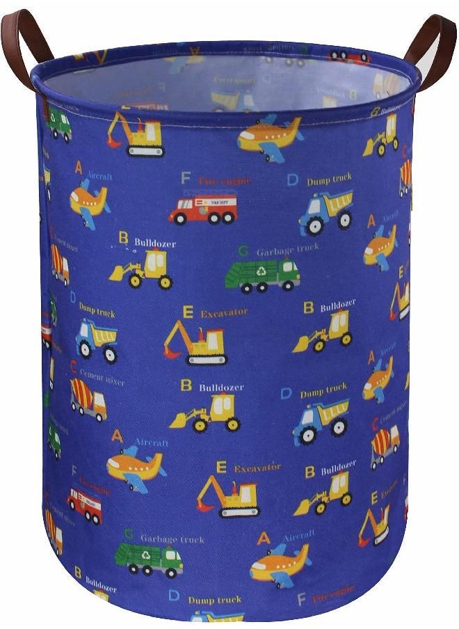 Essme Kids Laundry Basket,Kids Hamper Collapsible Canvas Car Storage Bin for Boys Room Decor, Nursery Hamper,Gift Baskets,Toys，Home Organizer(Vehicles)