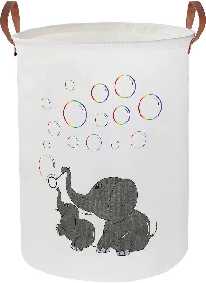 CLOCOR Elephant Laundry Basket,Baby Nursery Hamper for Boys and Girls,Kids Toys Bin for Bedroom,Gift Basket（Baby Hamper)