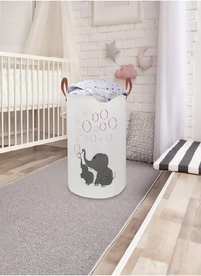 CLOCOR Elephant Laundry Basket,Baby Nursery Hamper for Boys and Girls,Kids Toys Bin for Bedroom,Gift Basket（Baby Hamper)