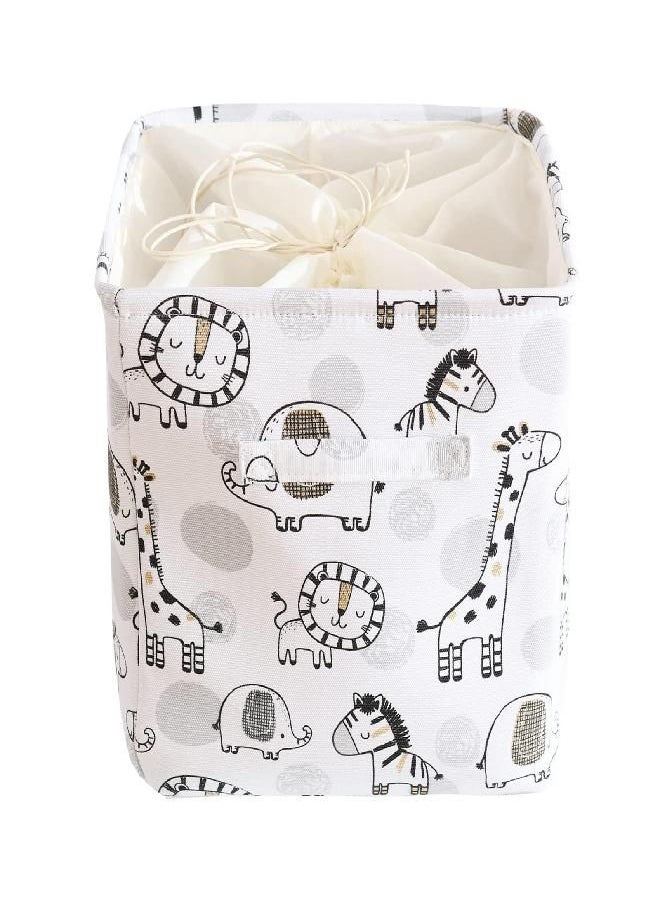 INough Baby Laundry Basket Giraffe Storage Basket, Cube Storage Bins Toy Organizers for Boys, Large Collapsible Mothers Day Gifts Storage Cubes 13 x 13 inch with Drawstring Closure for Nursery