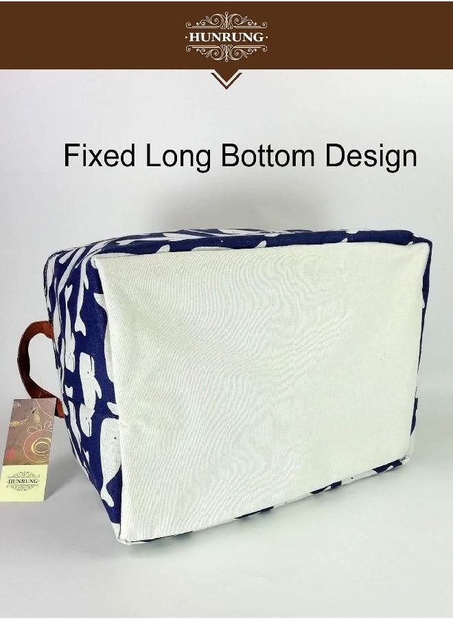 HUNRUNG Rectangle Storage Basket Cute Canvas Organizer Bin for Pet/Children Toys, Books, Clothes Perfect for Rooms/Playroom/Shelves (Whale)
