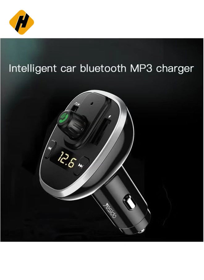 Dual-Function Y39 Car Charger with FM Transmitter – Universal Vehicle Accessory for Charging and Audio