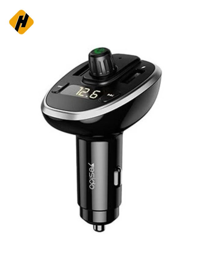 Dual-Function Y39 Car Charger with FM Transmitter – Universal Vehicle Accessory for Charging and Audio