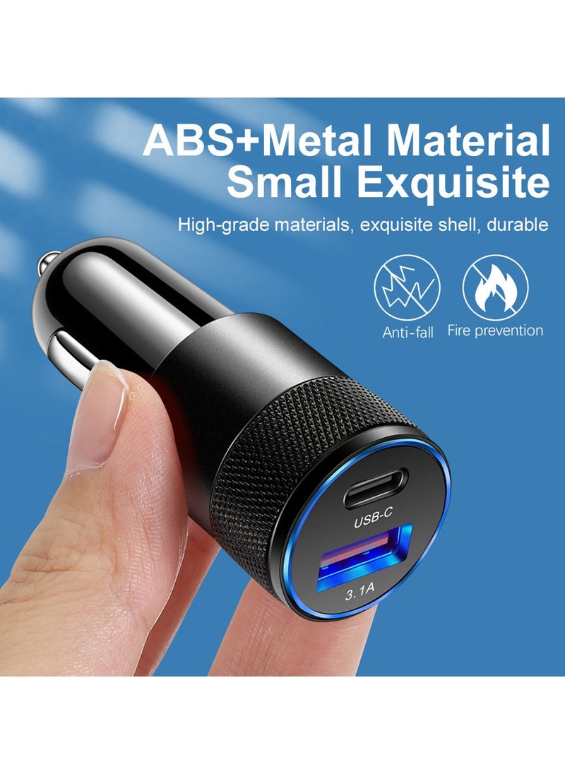 New aluminum alloy PD/USB car charger Super fast charging socket Stable charging Exquisite appearance