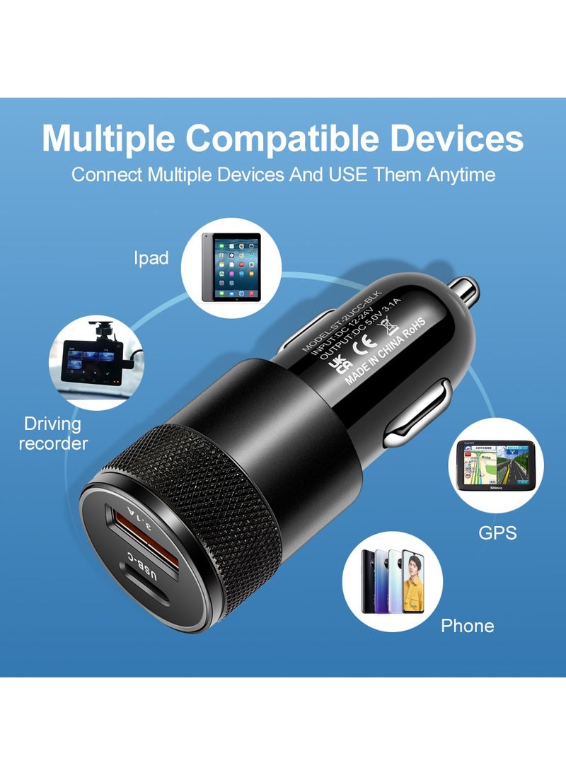 New aluminum alloy PD/USB car charger Super fast charging socket Stable charging Exquisite appearance