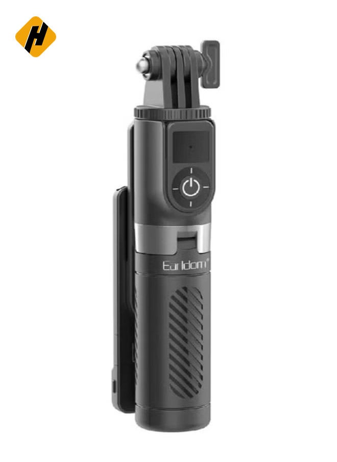 Earldom ET-ZP26 Bluetooth Remote Control Monopod Selfie & Mini Tripod with Fill Light for Live Broadcast, Black