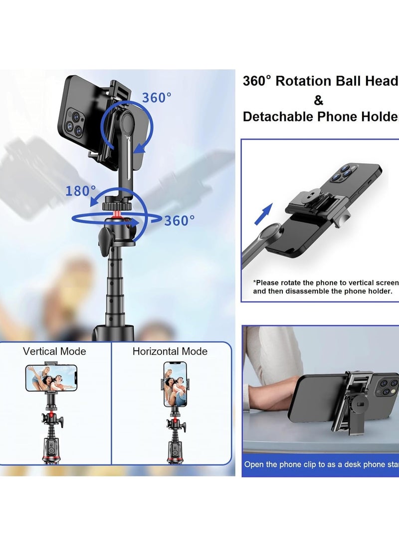 Phone Tripod Flexible Selfie Stick - Octopus Camera Tripod Extendable Cell Phone Tripod Stand with Remote, 360° Rotation Portable Travel Tripod for iPhone Android Camera Video Recording