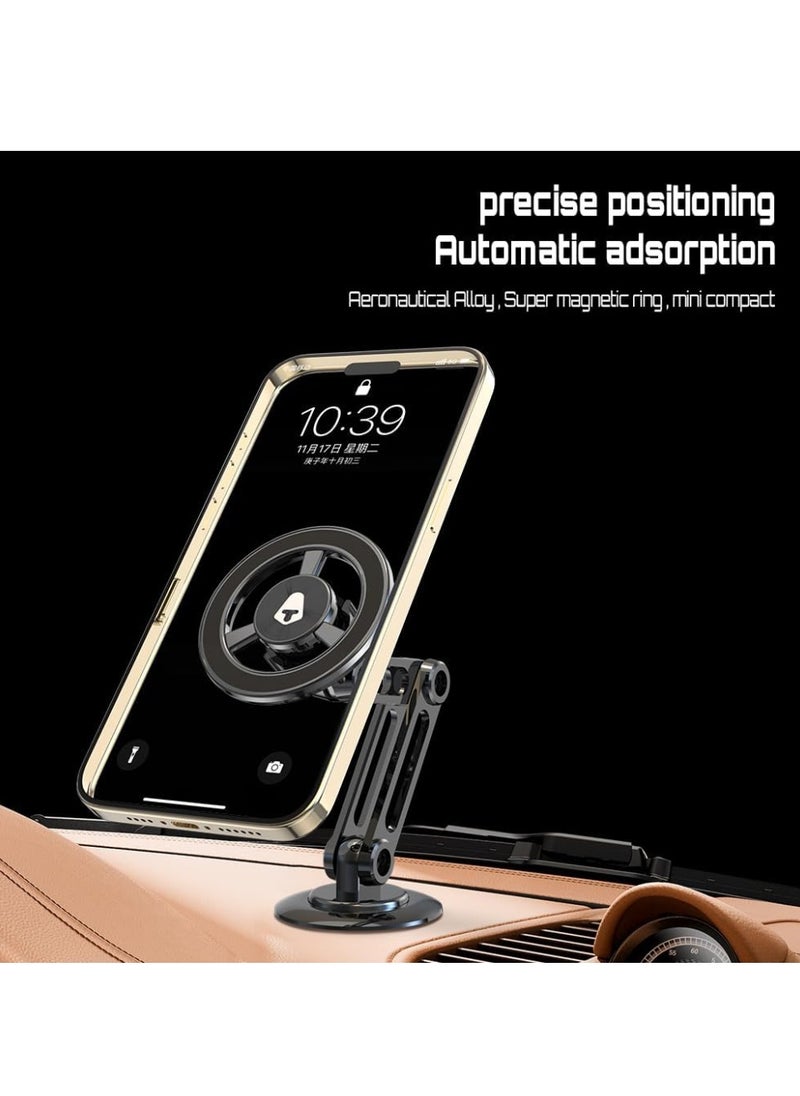 Title: Magnetic Phone Holder for Car – Hands-Free Dashboard Mount, 360° Adjustable, 100% Metal (Zinc Alloy) for Secure & Stable Phone Positioning