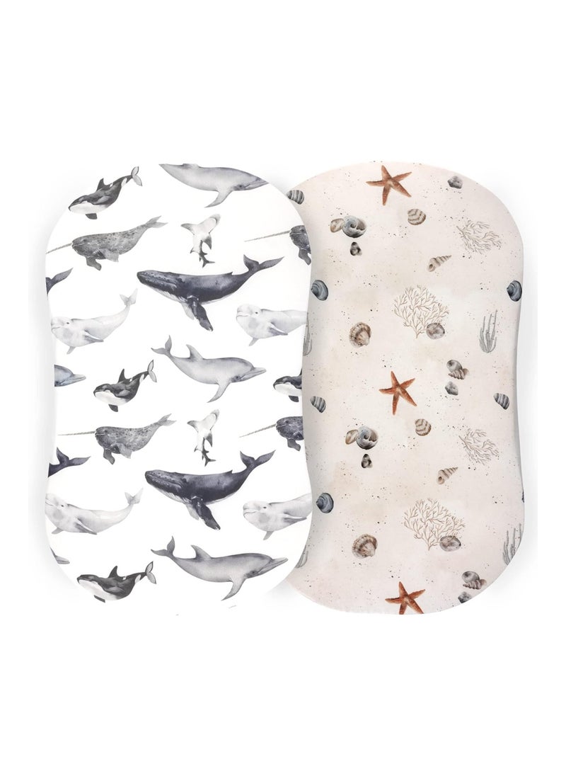 Pack Of 2 Bassinet Sheets For Baby, Seaside