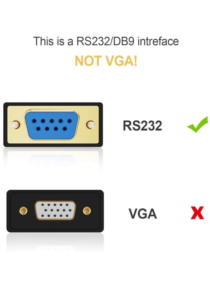 USB to RS232 Adapter with FTDI Chipset, 3.3 FT USB 2.0 to RS232 Female DB9 Serial Converter Cable for Windows 10, 8.1, 8, 7, Vista, XP, 2000, Linux, Mac OS X 10.6 and Above, 1M / Black