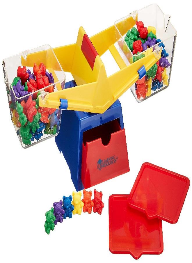 Explore volume and compare solids and liquids with this sturdy bucket balance, including weights and counters