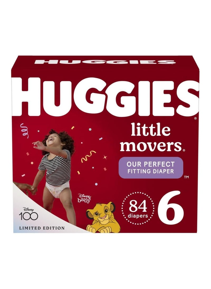 Pack Of 84 Baby Diapers Little Movers, White, Size 6