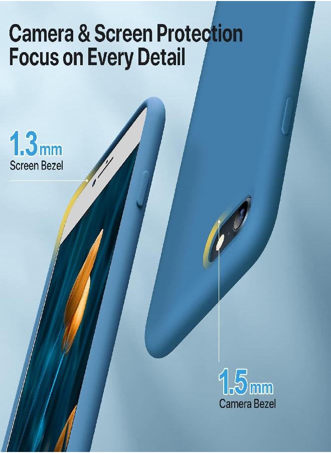 Miracase Ultra Slim Designed for iPhone SE Case 2022(3rd Gen)/iPhone SE 2020 Case(2nd Gen)/iPhone 7 Case/iPhone 8 Case with Screen Protector, Multi-Color Silicone Shockproof Phone Case(Capri Blue)