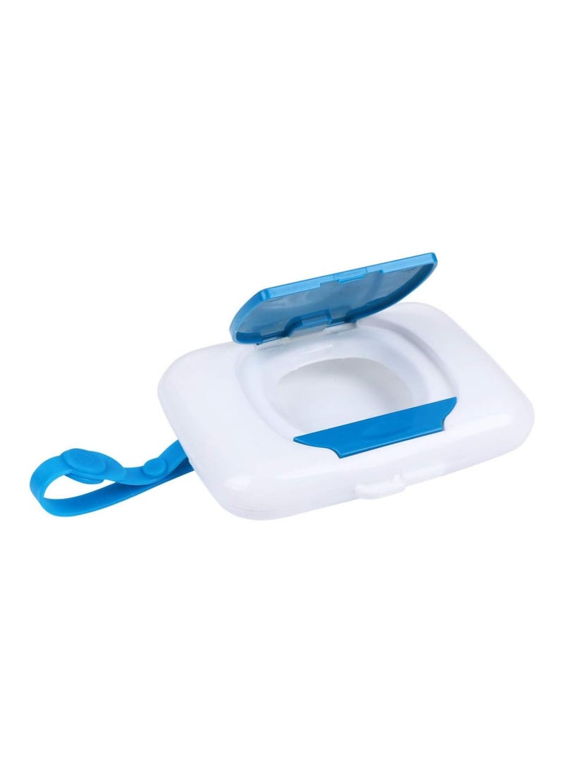 Wet Wipe Box Portable Refillable Baby Wipes Dispenser Holder Wipes Carrying Case For Travel Home Office (Blue)