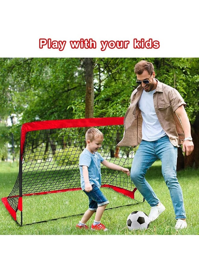 Portable Soccer Goal Foldable Pop Up Training Soccer Goals Net Set with Carry Bag for Outdoor & Backyard Kids Practice Football Goals Ideal Games Soccer Goals Net for Toddler Youth Adults (2 Set)