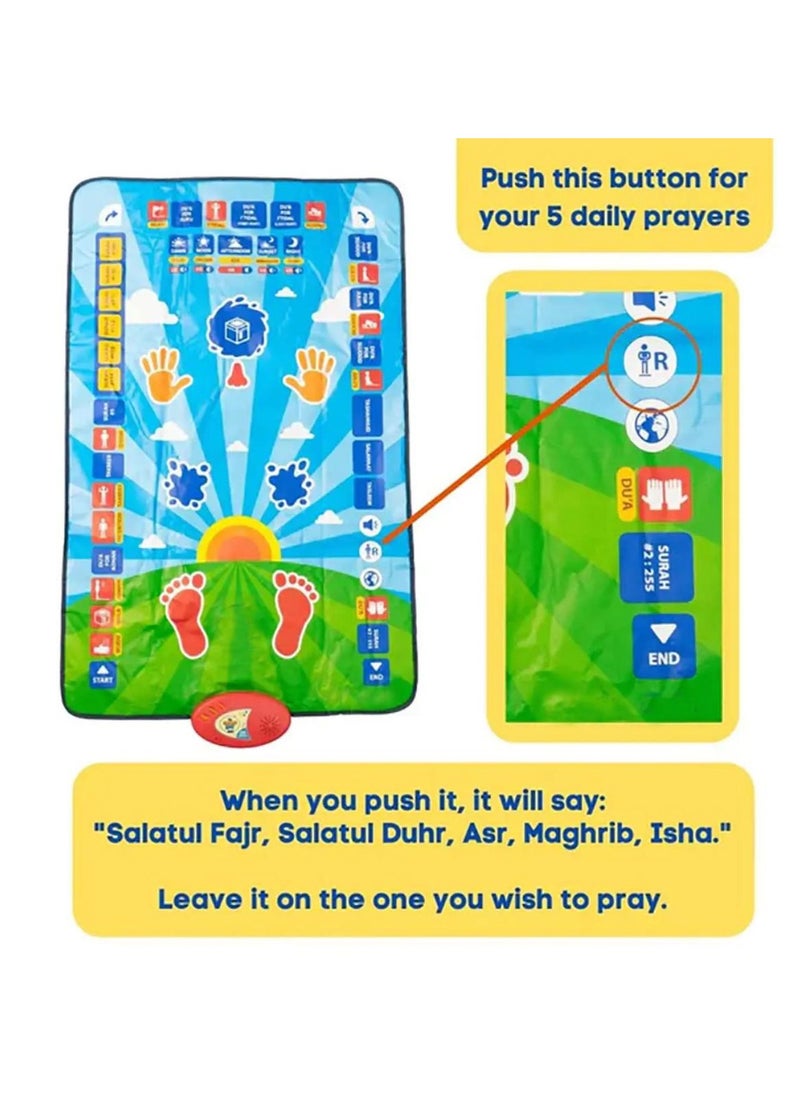 Electronic Kids Educational Prayer Mat - Interactive Learning and Fun for Children, Electronic Muslim Islamic Prayer Mat for Kids, Prayer Rug for Kids