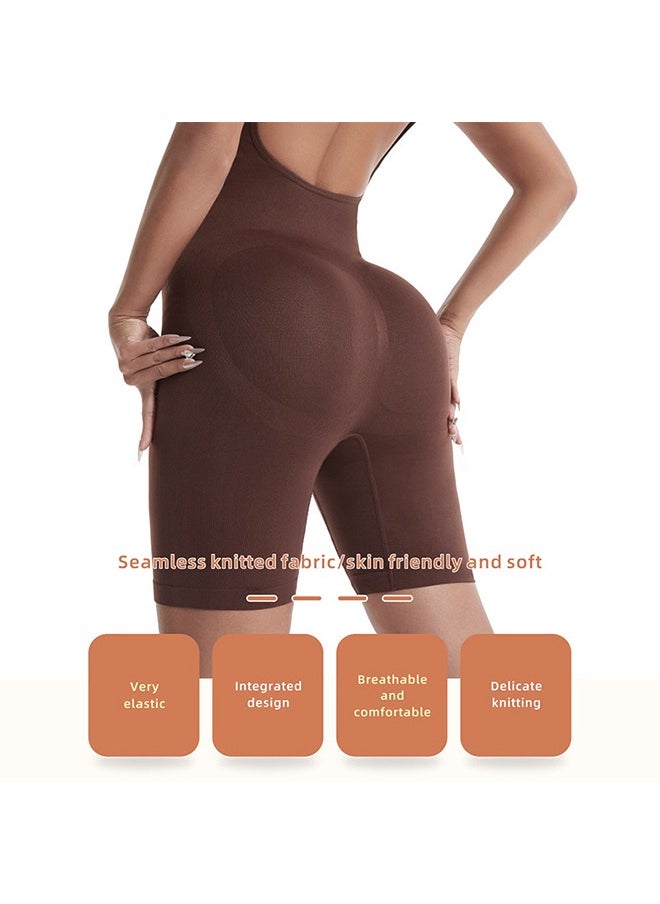 Bodysuit for Women Tummy Control Shapewear Mid-Thigh Seamless Full Body Shaper, Tummy Control Shapewear Slim Shaper Hip Lift Body Shaper, Suitable for Daily Life and Exercise, #L Brown