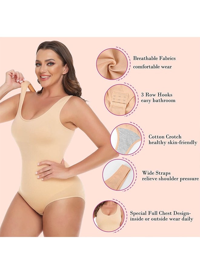 Full Body Shaper, Bodysuit for Women Tummy Control Lift Compression Garment, Body Slim Shapewear，Round NeckWaist Trainer Bodysuit, Suitable for Daily Life and Exercise #XL/XXL