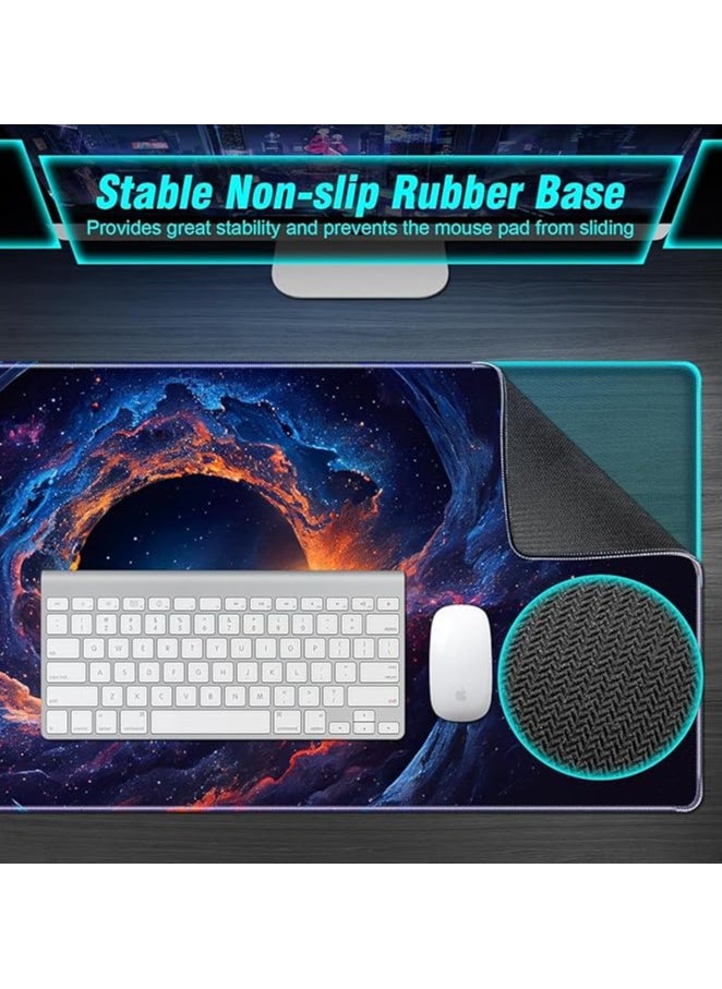 Large Gaming Mouse Pad, 35.4x15.7in Nebula Style Gaming Mousepad, Professional Non-Slip Rubber Base Big Mouse Pad, Mouse Pad XXXL for Gaming & Office & Home, Full Desk Mouse Pad