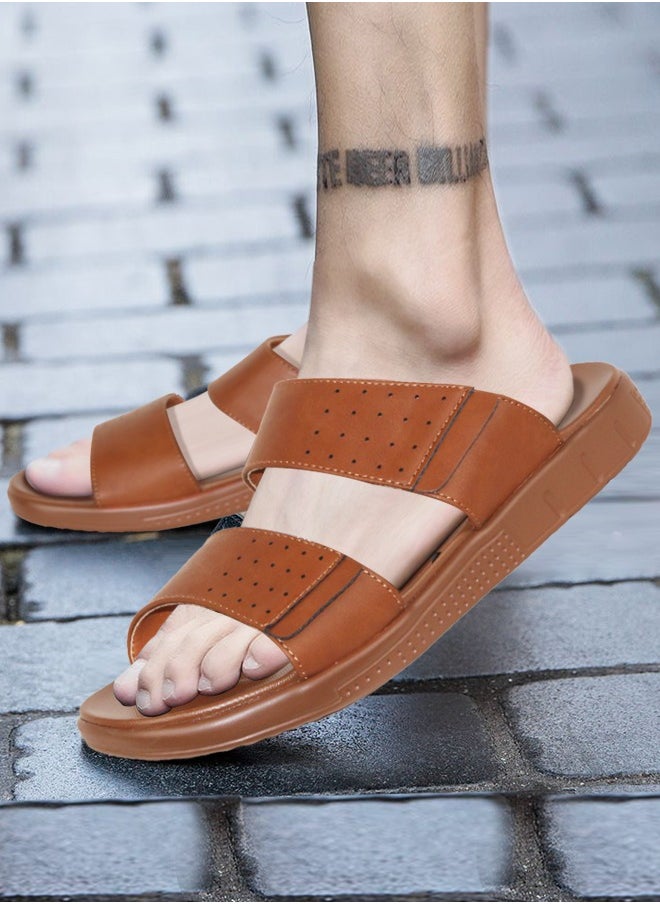 New Fashion Leather Men Sandals Casual Flat Men's Comfortable Shoes