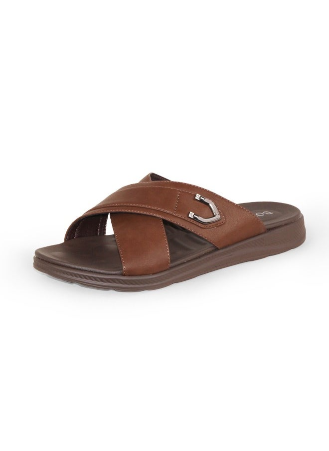 Men Leather Sandals And Slippers Arabic Slippers Casual Light Sport Strap Cross Customized Anti Buckle