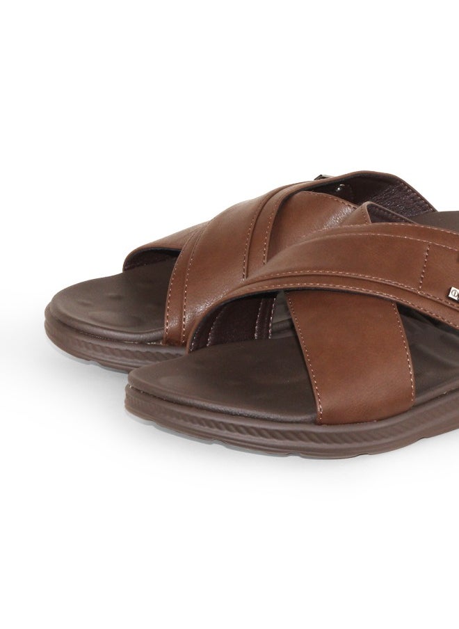 Men Leather Sandals And Slippers Arabic Slippers Casual Light Sport Strap Cross Customized Anti Buckle