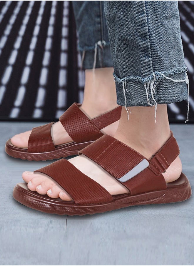 Men Sandals Genuine Leather Soft Sole Anti slip Men's Beach Shoes Two Wear Slippers