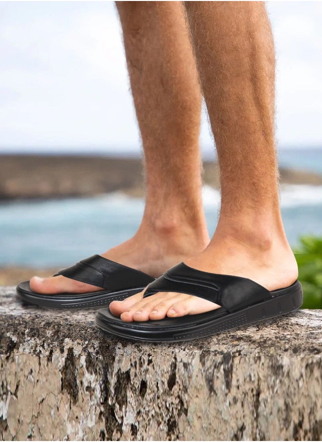 Summer Sandals Non-Slip Pu Material Men's Beach Leisure Slippers Outdoor Flip-Flops