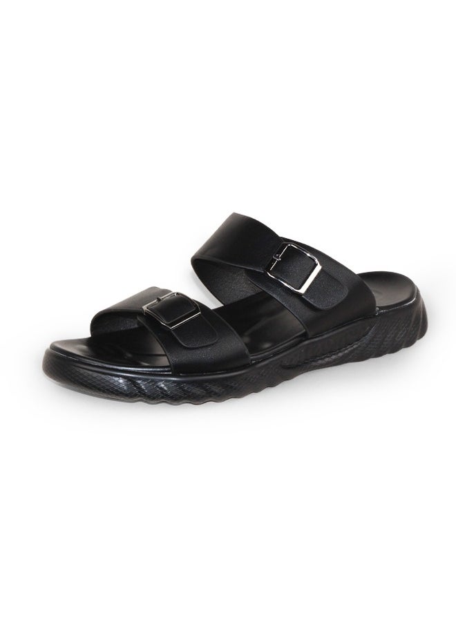 Men's Genuine Pu Leather Comfortable Non-slip Slippers Top Grade Soft Outsole Comfortable Sandals