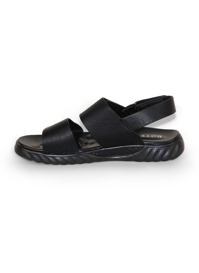 Men's Luxury Genuine Leather Anti-Slippery Slip-On Sandals with Buckle Strap Comfortable Slippers