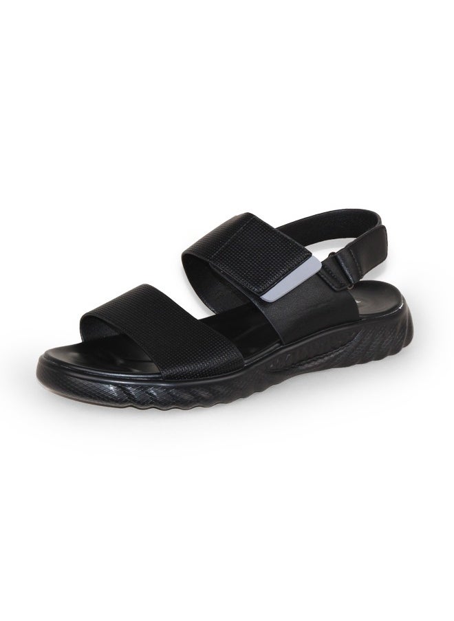 Men's Luxury Genuine Leather Anti-Slippery Slip-On Sandals with Buckle Strap Comfortable Slippers