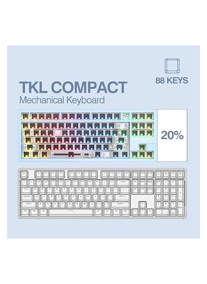 Galaxy80 Gaming Keyboard Kit, Aluminum Alloy Wired Mechanical Keyboard, Gasket-mounted Custom Barebones Kit, Hot Swappable, NKRO RGB Keyboard Kit for Win/Mac (Blue, Kit)