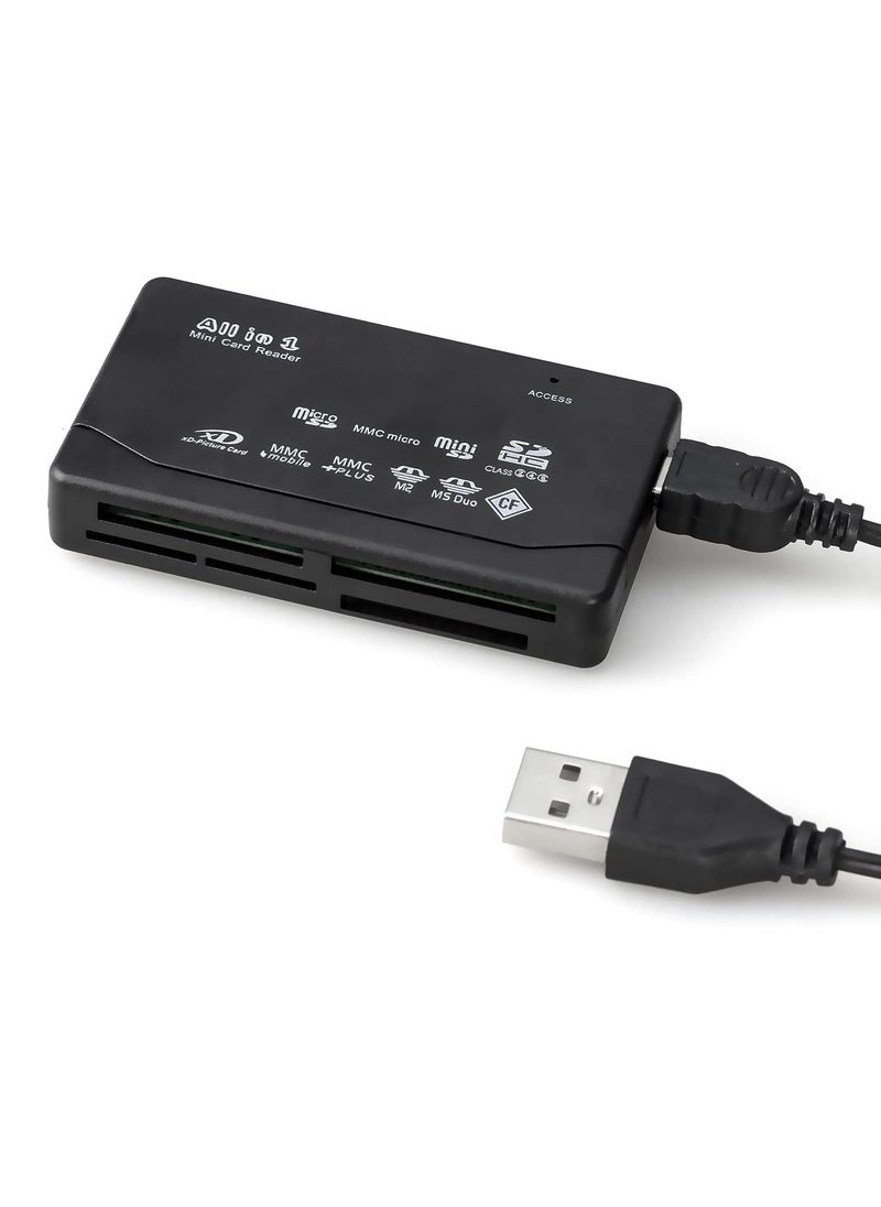 6 in 1 Memory Card Reader - Universal USB Card Reader for SD/Micro SD/CF/XD/MS Pro/M2 Card