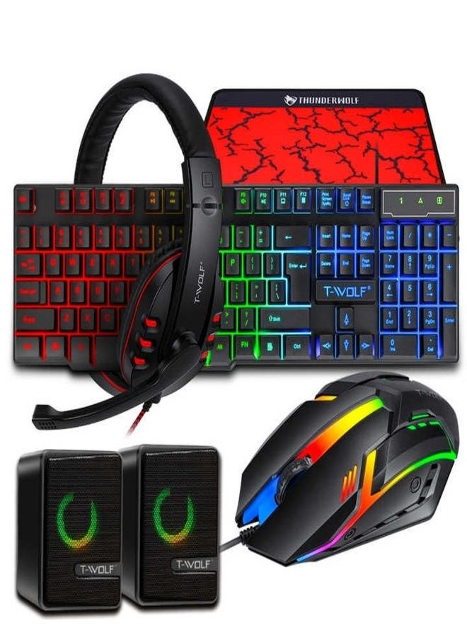 Gaming Keyboard And Mouse With Mouse Pad And Gaming Headset 4 In 1 TF800