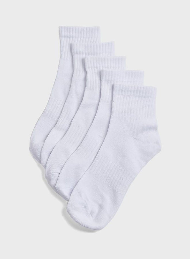 Pack Of 5 Sports Socks White