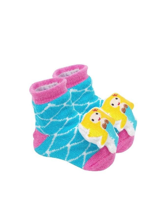 Wrapables 3D Cartoon Anti-Skid Baby Booties Sock Slippers (Set of 6), Fantasy, 3-12 Months