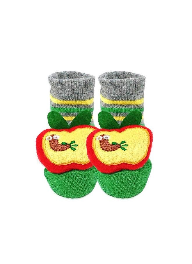 Bowbear Adorable Baby 6 Pair Non-Skid Bootie Socks (Exciting Storytime)