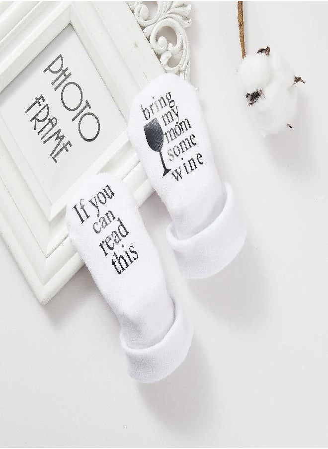 Udobuy Mothers Day Gift, Unisex Baby Gifts, Gifts for Mom to Be, Baby Socks, Wine Socks, Wine Gifts Baby Gift, Gift for Baby 3-12 Months Girls or Boys